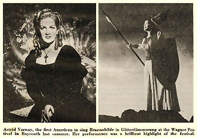 Astrid Varnay's images published together with her advice of the young and also more established singer
